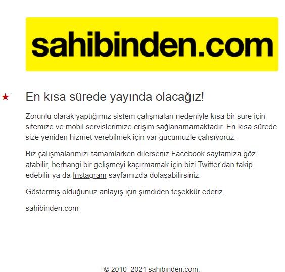 sahibinden çöktü mü