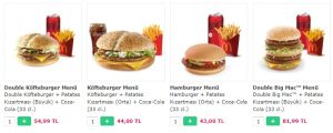 McDonalds menü fiyatları 2022 